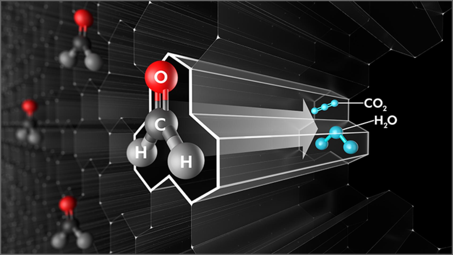 Close up graphic of catalytic tunnel