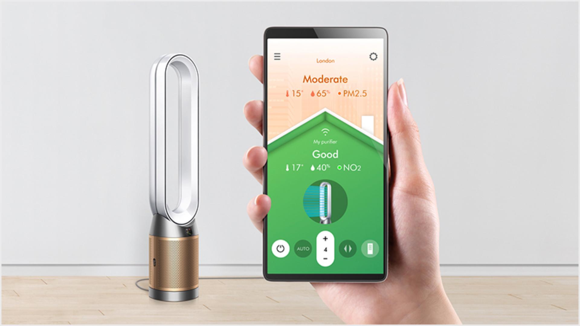 Close up of the Dyson Link app on a smart phone
