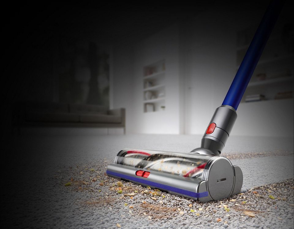 Dyson vacuum cleaner head on carpet