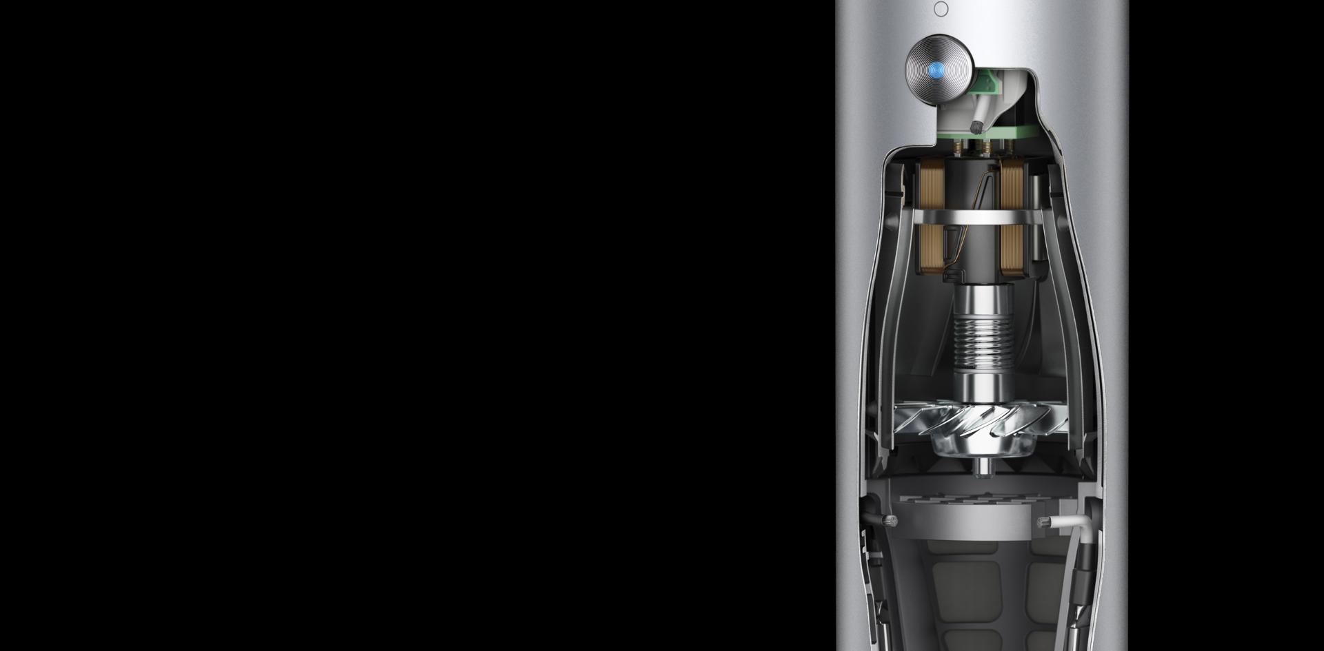 Cutaway showing the Dyson digital motor V9