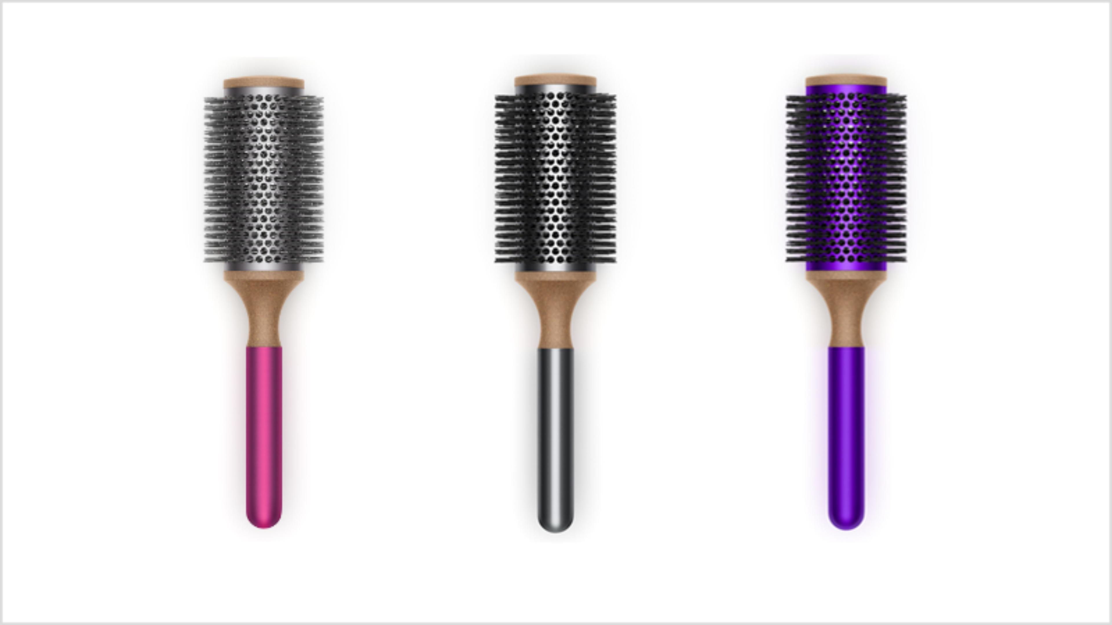 Dyson-vented barrel 45mm brush in Fuchsia, Purple and Nickel