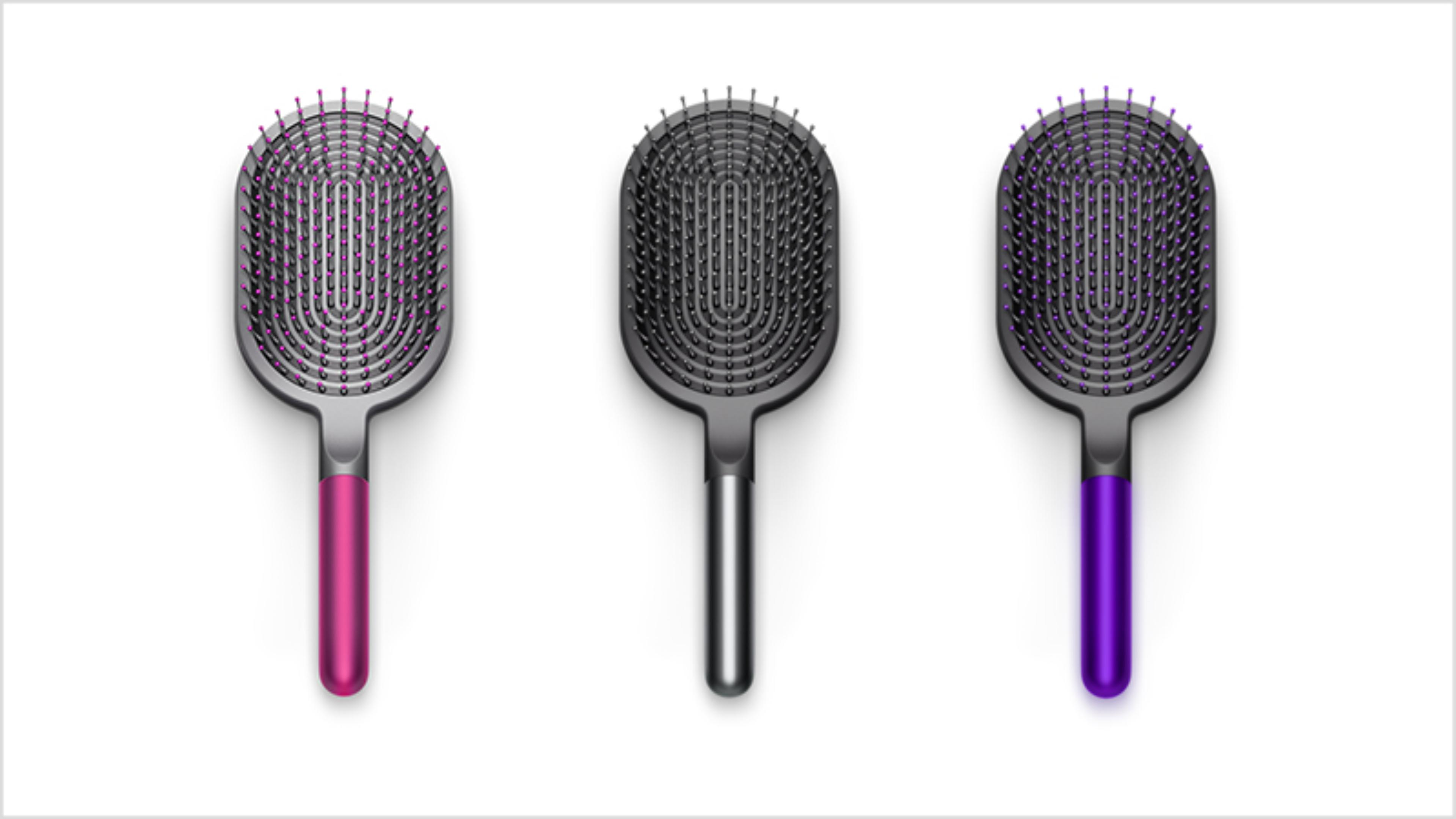 Dyson-designed Paddle brush in Fuchsia, Purple and Nickel