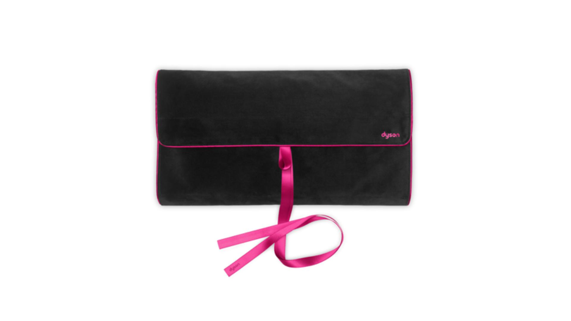 Black and fuchsia Airwrap travel pouch