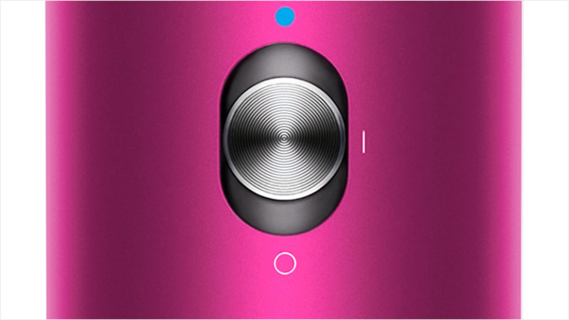 Close-up of cold shot button on Dyson Airwrap