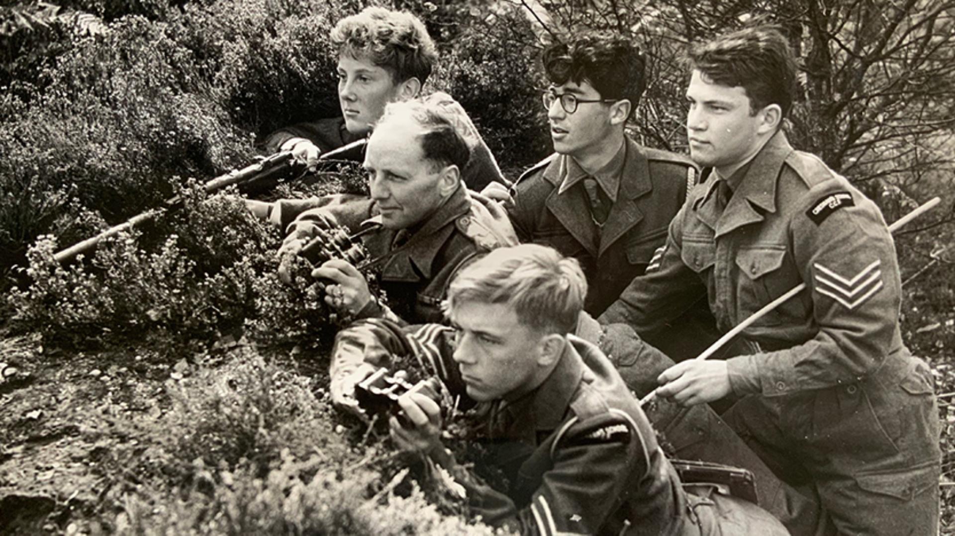 Alec Dyson, James's father with four other school cadets