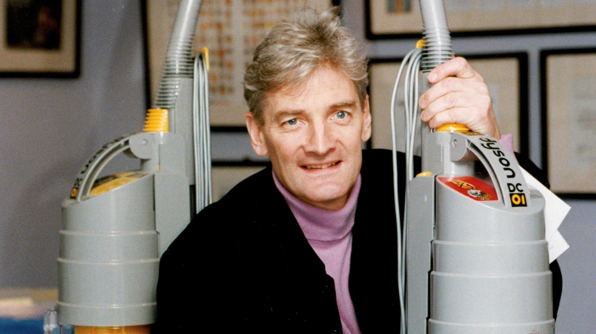 James Dyson pictured with two DC01s