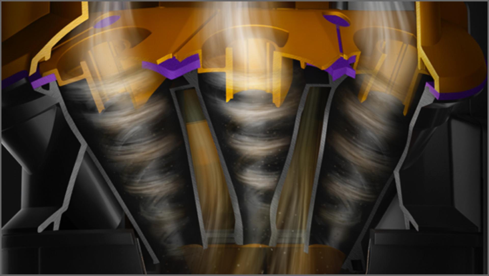 Cutaway of Dyson Root Cyclones