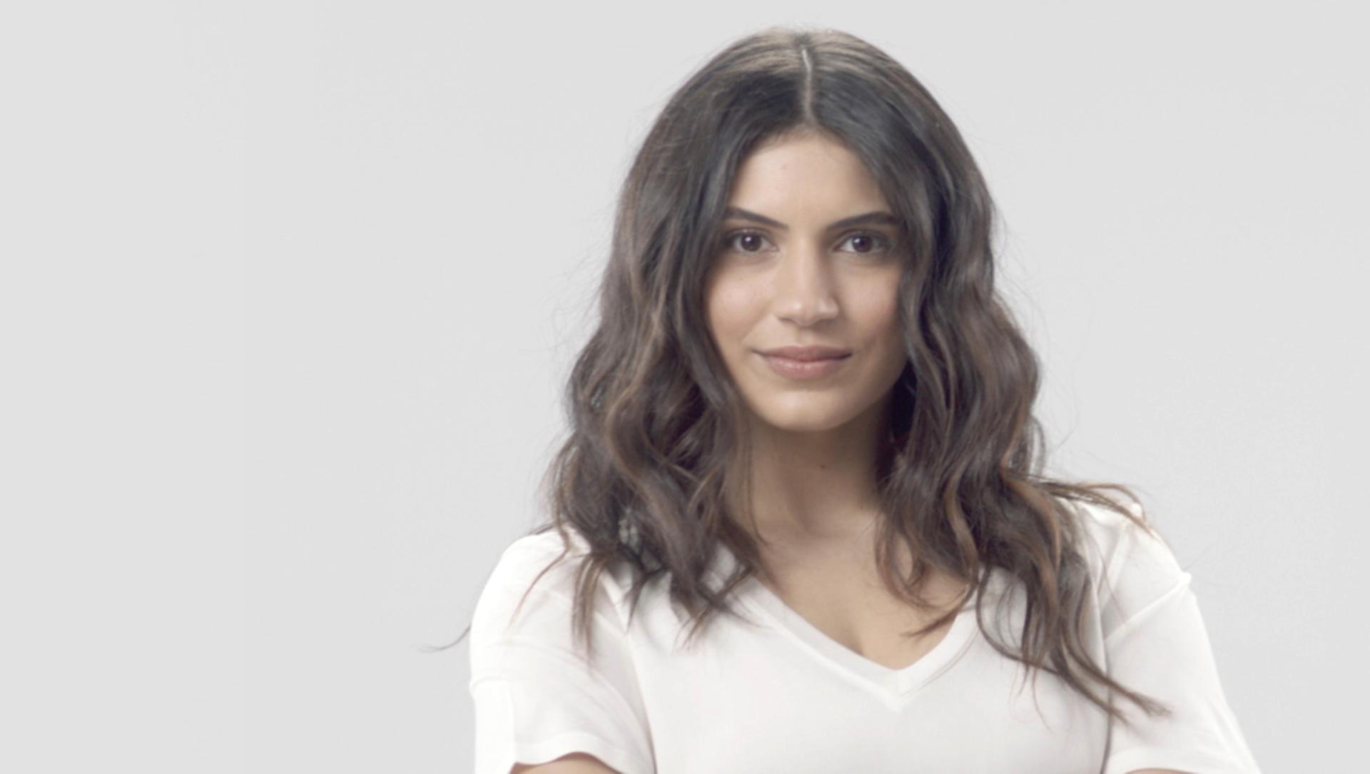 Brunette woman with beach waves