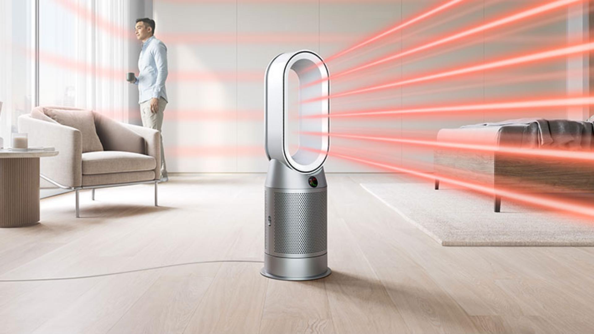 Dyson purifier heater in a bedroom