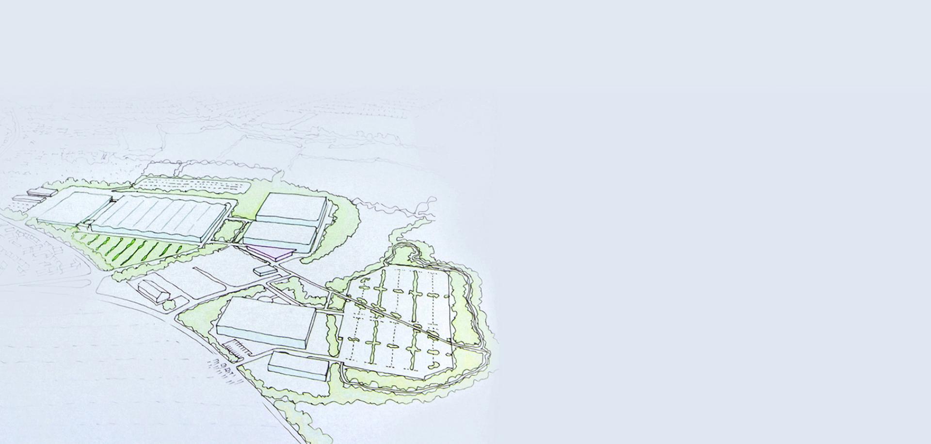 Sketch of Dyson campus	