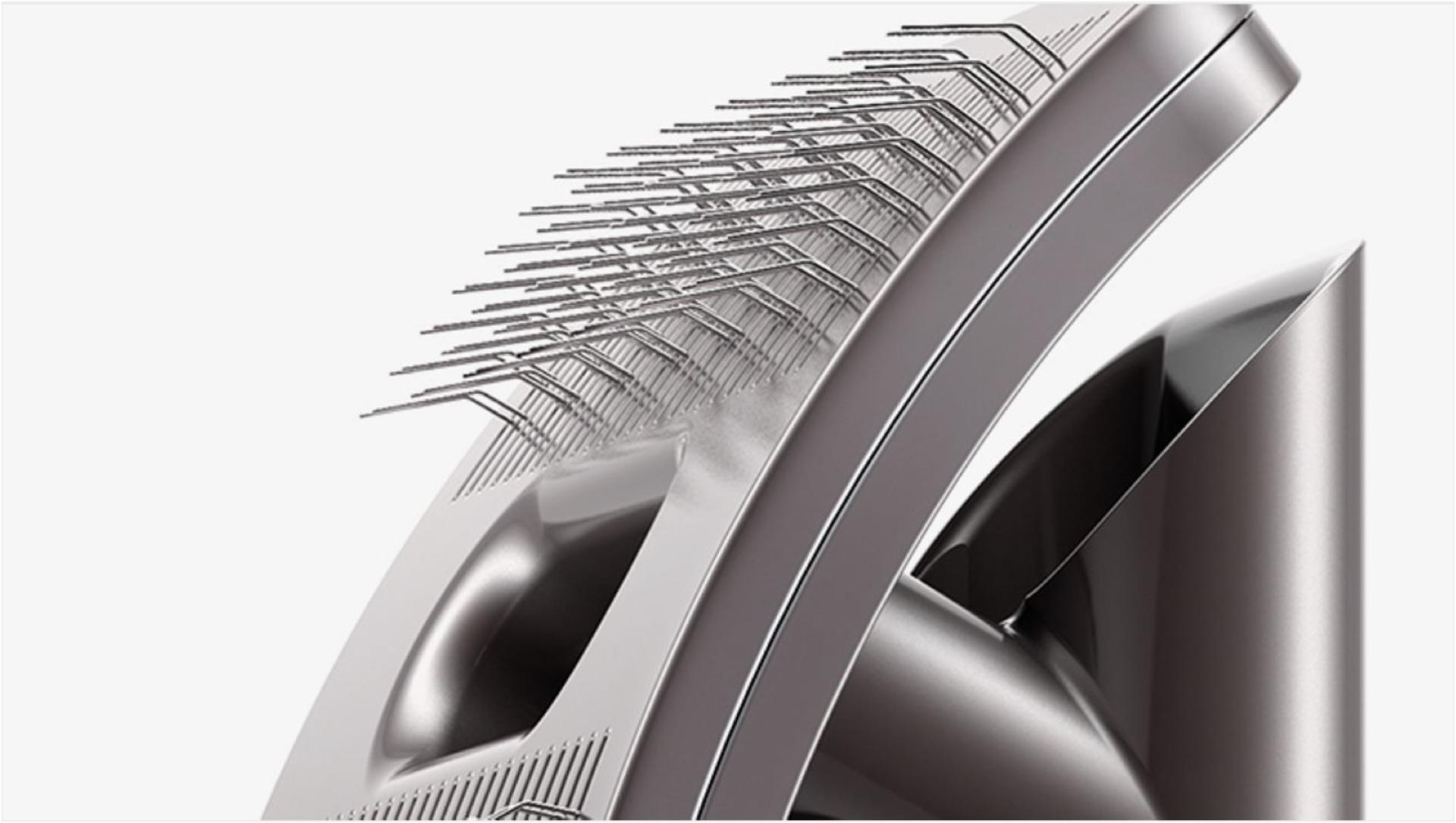 Close-up of the Pet groom tool's flexible bristles