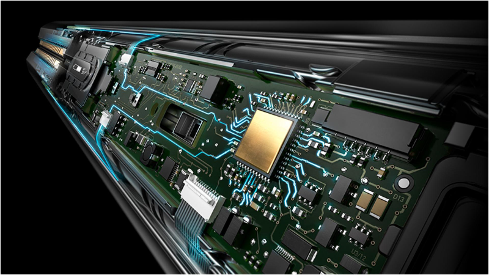 Close-up x-ray shot of the sensor system 