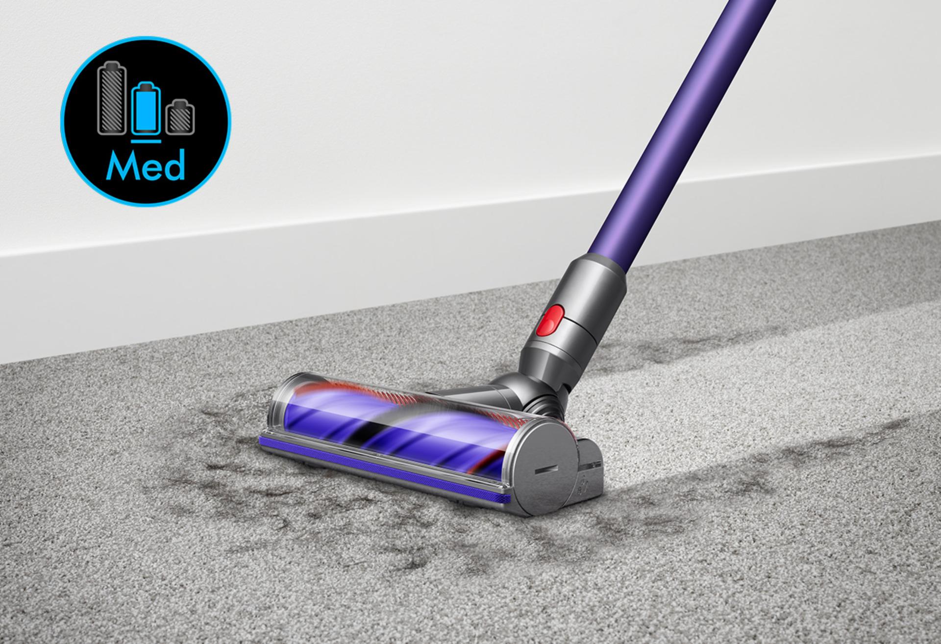 Dyson V11 vacuum being used on different floor types