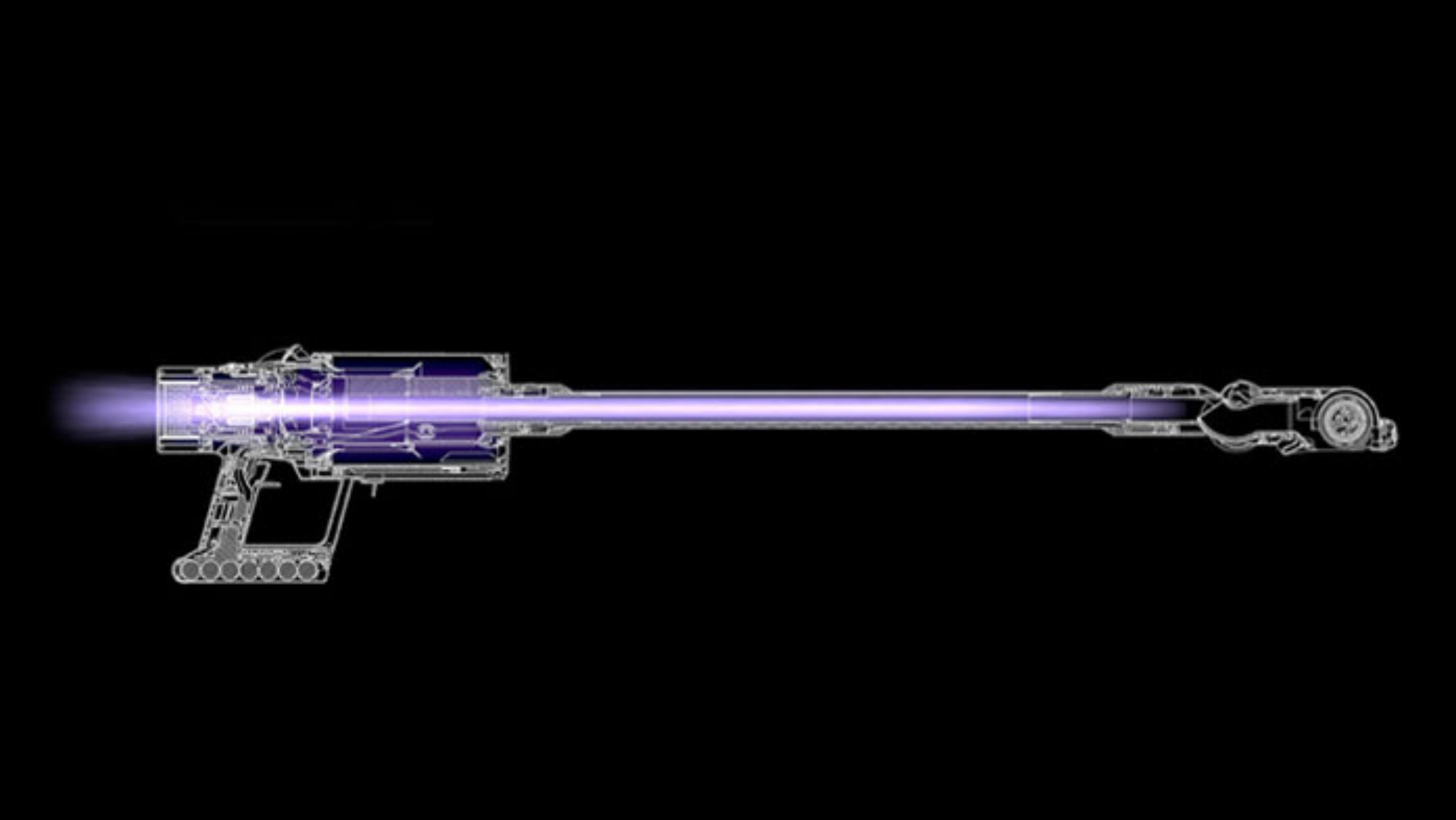 Graphic of airflow comparison through Dyson V8™ vacuum and Dyson Cyclone V10™ vacuum