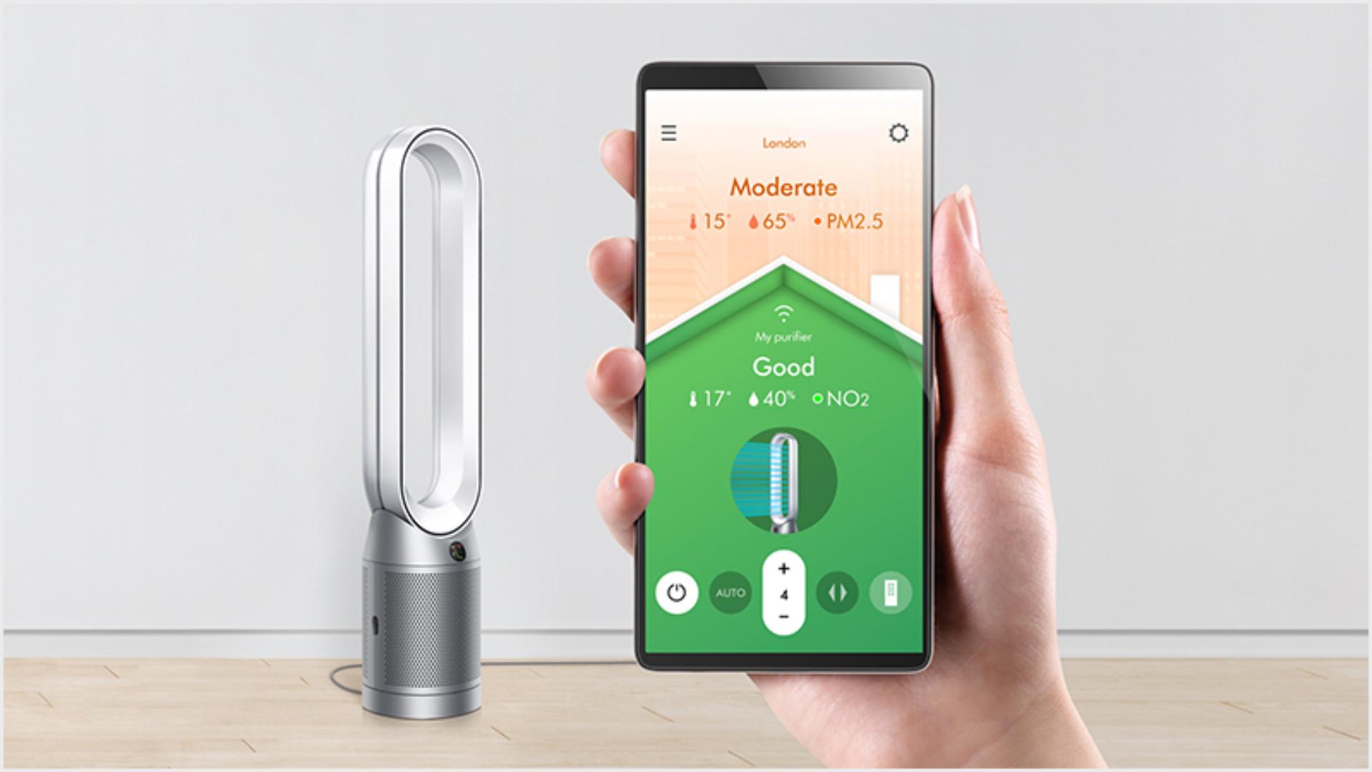 Close up of the Dyson Link app on a smart phone