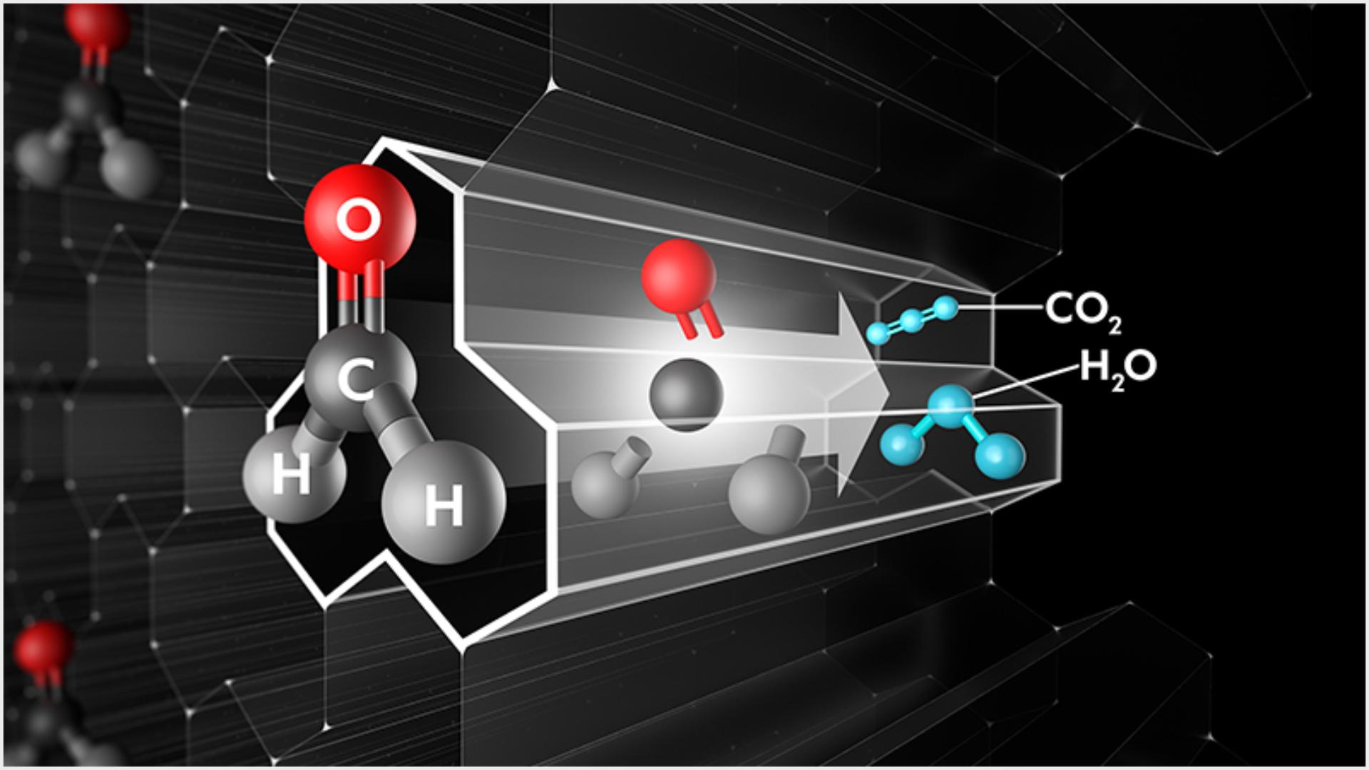 Close up graphic of catalytic tunnel