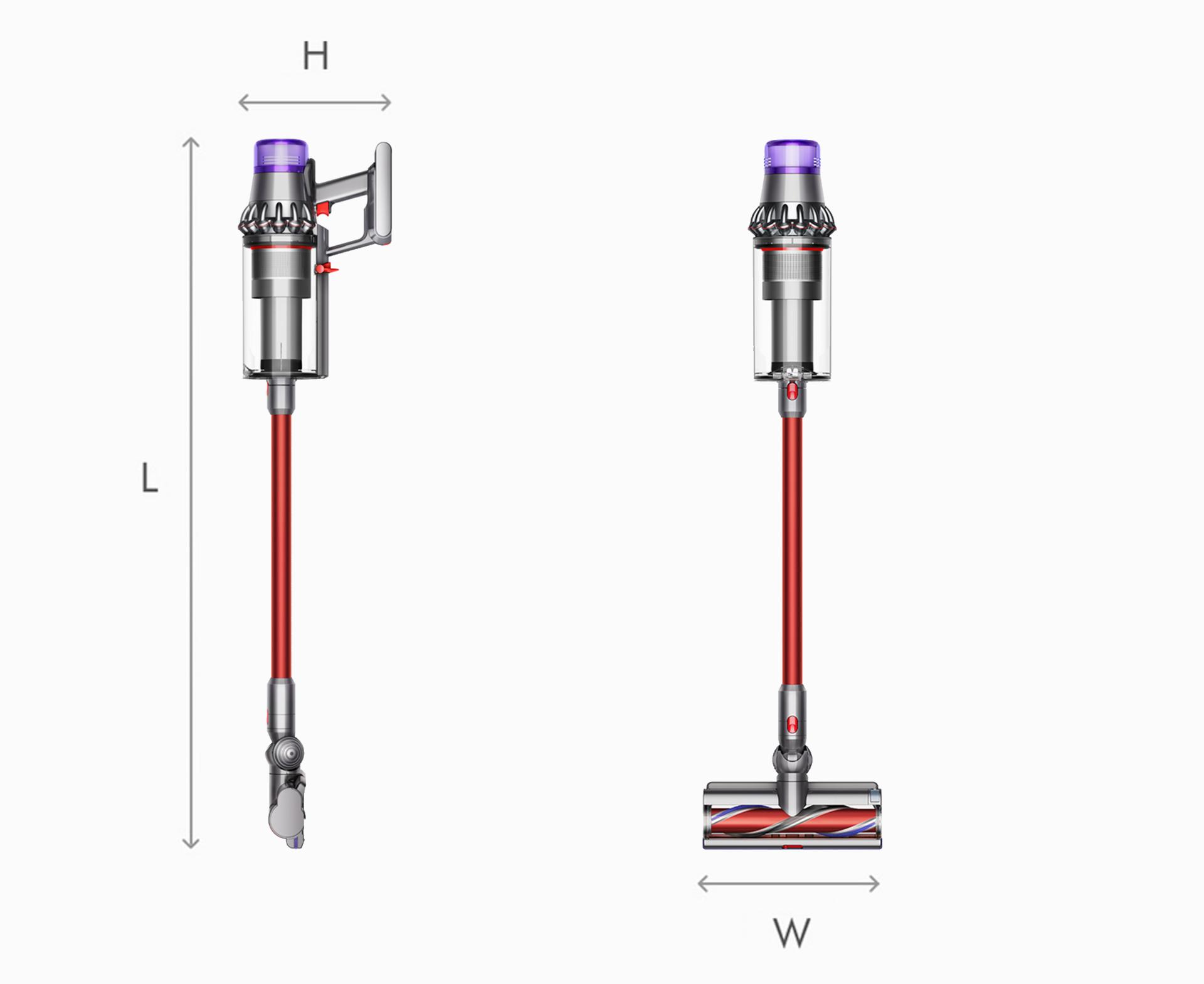 Illustration of Dyson V11 Outsize vaccum cleaner dimensions