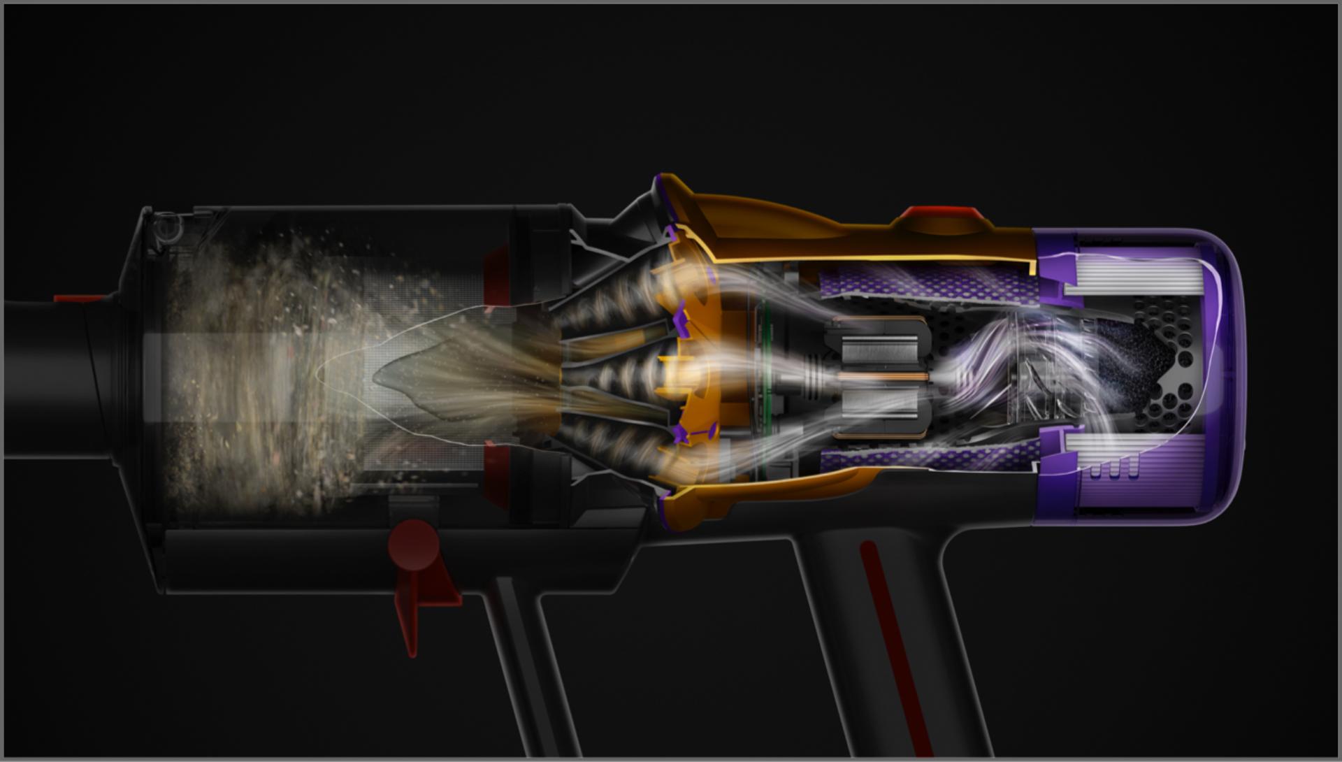 Cutaway of multi-stage filtration