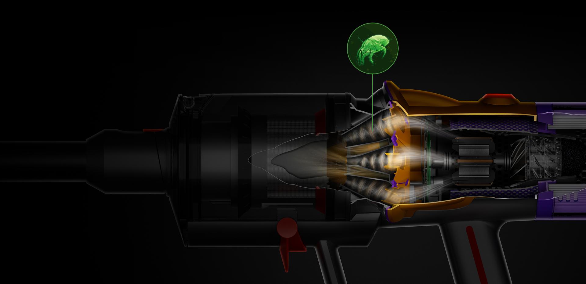 Cutaway of powerful cyclones