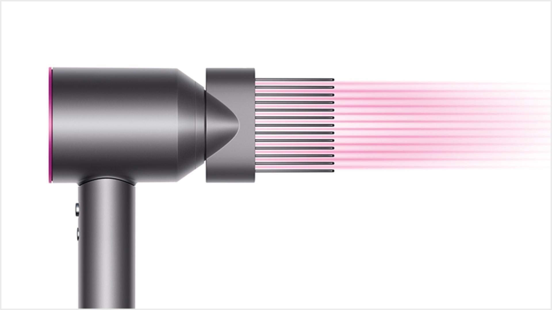 Dyson Supersonic™ hair dryer Iron/Fuchsia with Wide tooth comb attachment