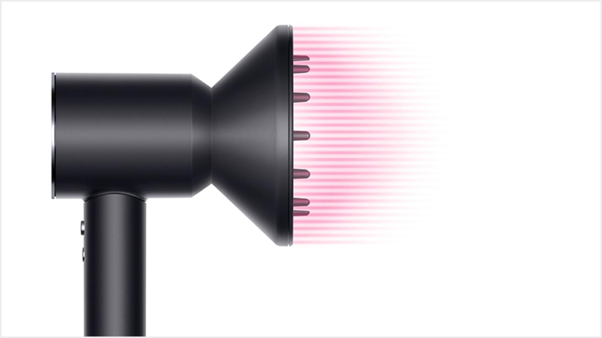 Dyson Supersonic™ hair dryer Black/Nickel with re-engineered Diffuser attached