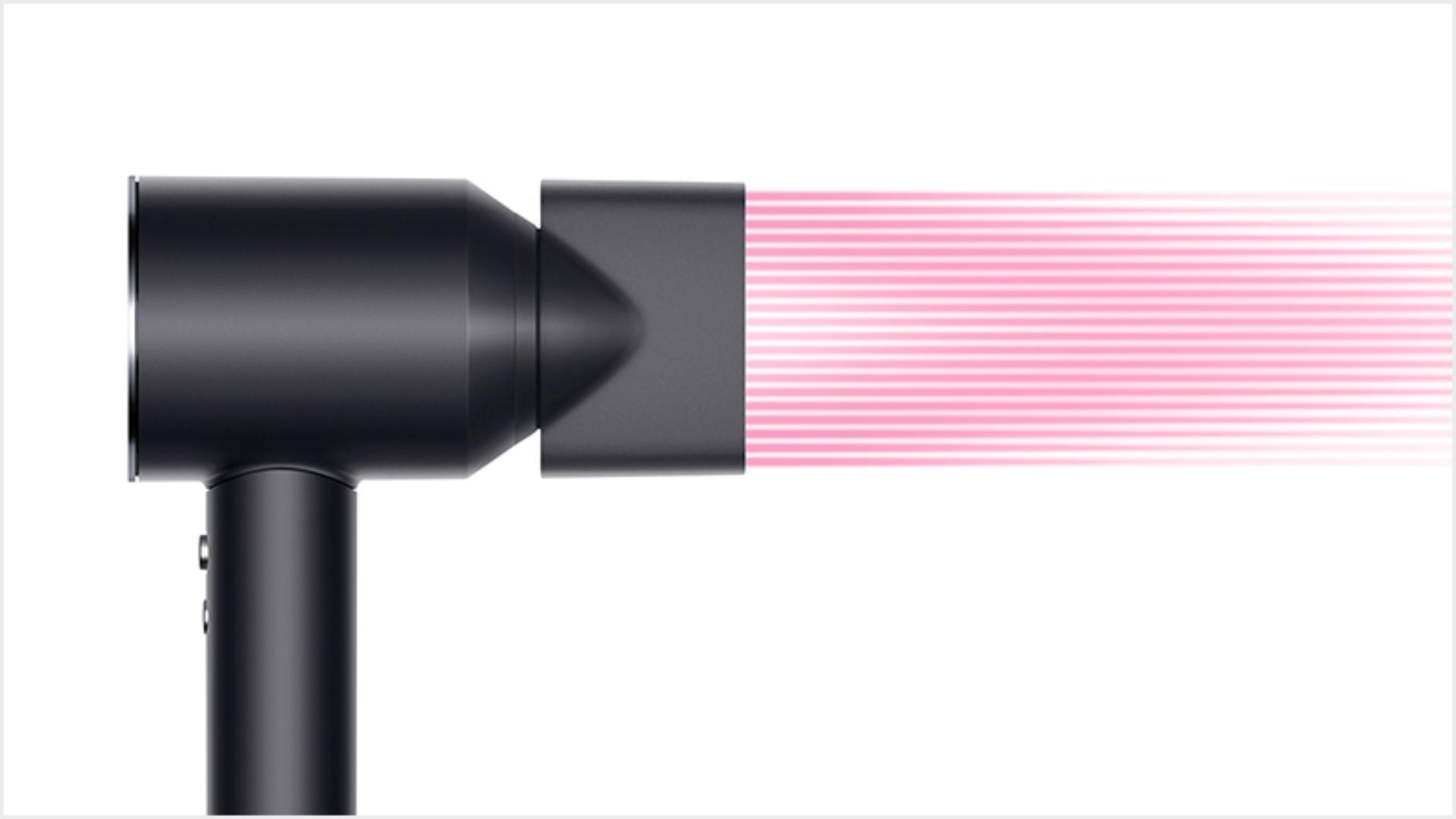 Dyson Supersonic™ hair dryer Black/Nickel with re-engineered Styling concentrator attached